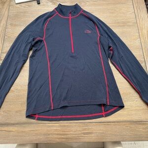 Navy Quarter-Zip Pullover with Red Accents